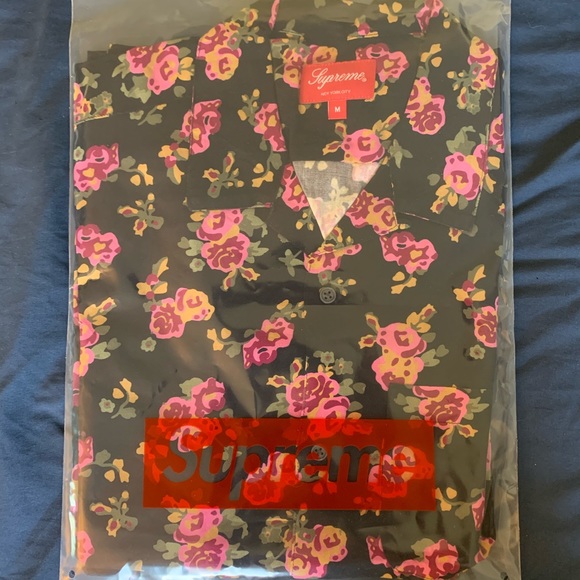 Supreme Floral Rayon Shirt Medium Black - Picture 2 of 3